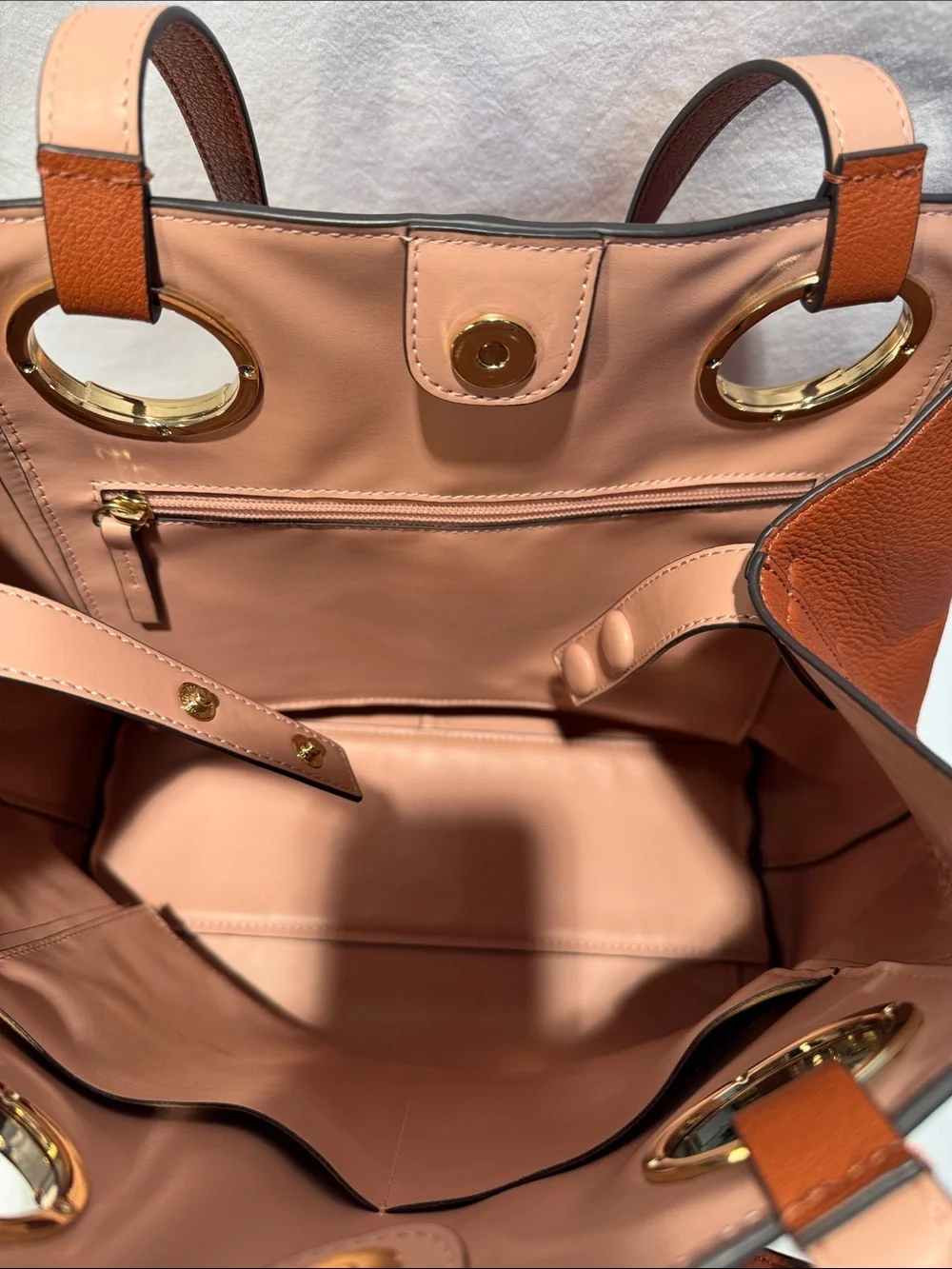 Vince Camuto Cognac Brown Shoulder Tote